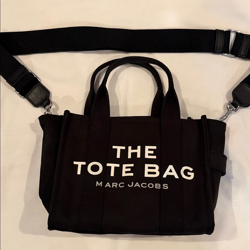 Marc Jacobs Black Mini Tote with White Text